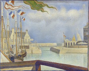 Sonntag Port-en-Bessinissä (Port-en-Bessin, sunnuntaina). 1888 tekijältä Georges Seurat