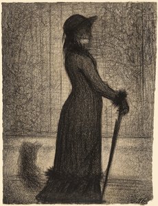 Nainen kävelyllä (Une élégante) tekijältä Georges Seurat