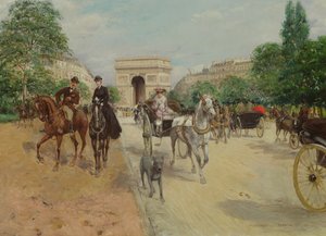 Ratsastajia ja vaunuja Avenue du Bois