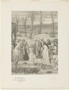 Saint Genevièven pastoraalielämä (keskimmäinen paneeli) tekijältä Georges William Thornley