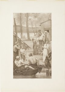 Saint Genevièven pastoraalielämä (vasen paneeli) tekijältä Georges William Thornley