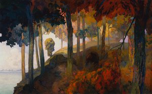 Arkadian maisema (öljy kankaalle) tekijältä Georges de Feure