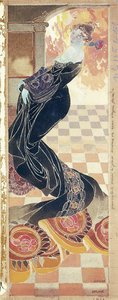 Lady in Black Gown, n. 1900 (guassi paperilla) tekijältä Georges de Feure