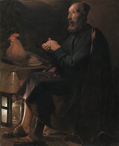 ranska: Les larmes de Saint-Pierre Saint Peter Repentant (Saint-Pierre Pietari katuu) tekijältä Georges de La Tour