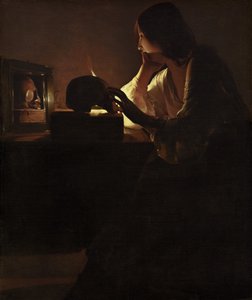 Katuva Magdalena, n. 16351640. tekijältä Georges de La Tour