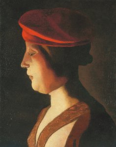 Naisen pää; fragmentti (öljy kankaalle) tekijältä Georges de La Tour