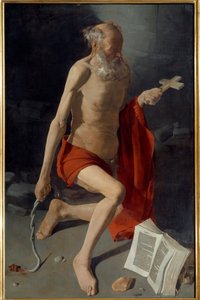 Pyhä Jerome. Georges De La Tourin maalaus (1593-1652) tekijältä Georges de La Tour