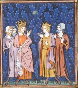 Kaarle Suuri kokoontuu neuvostoon, lähteestä Chroniques de France ou de St Denis, 1300-luku (22528527080). tekijältä Georgia Levan Ramishvili from Tbilisi