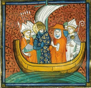 Neuvosto laivalla, lähteestä Chroniques de France ou de St Denis, 1300-luku (22528511880).