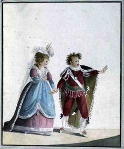 John Edwin (1749-90) ja Sarah Siddons (1755-1831) (akvarelli paperille) tekijältä Georgiana Jane Keate