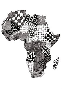 Afrikka, 2015 (muste bristol-kartongille)