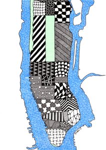 Manhattan, 2015 (muste bristolilaudalle)