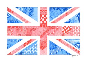 Union Jack, 2015 (muste bristol-kartongille)
