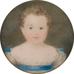 Muotokuva Orlando George Charles Bridgemanista, myöhemmin 3. Earl Bradfordista, lapsena (1819-1898), n.1821-22 (öljy ja kangas) tekijältä Georgina Viscountess Newport Moncreiff