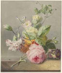 Asetelma kukkien kanssa. Noin 1800-25