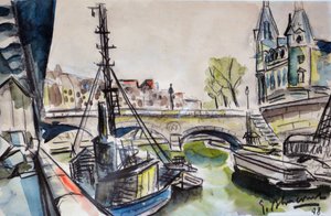 Seine Pariisissa 1948 (akvarelli)