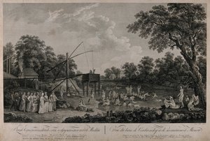 Näkymä Serebryanicheskaya-kylpylöistä Moskovassa, 1796. tekijältä Gerard Barthe de la