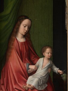 Yksityiskohta Kristuksen kasteen ulkopaneelista, n. 1502-08 (öljy paneelille) tekijältä Gerard David