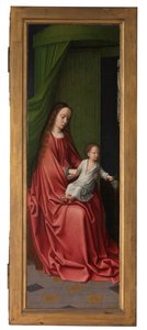 Kristuksen kasteen ulkopaneeli, n. 1502-08 (öljy paneelille) tekijältä Gerard David