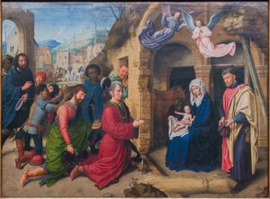 Saksa: Die Anbetung der Könige (jäljennös Hugo van der Goesin mukaan) Magi Adoration of the Magi (Pyhien palvominen) tekijältä Gerard David