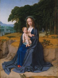 The Rest on the Flight to Egypt, n. 1512–1515 (öljy puulle) tekijältä Gerard David