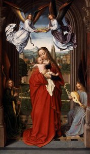 Neitsyt ja lapsi neljän enkelin kanssa tekijältä Gerard David