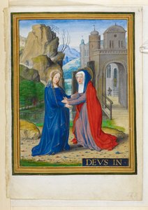Lisätä. 34294, f.61 Vierailu, kuvitus teoksesta Sforza Hours