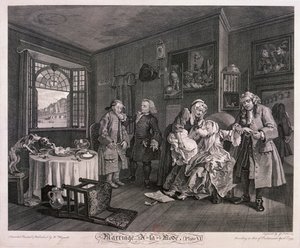 "Avioliitto a la mode, levy VI", 1745 tekijältä Gerard Jean Baptiste Scotin