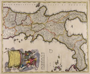 Italiae pars meridionalis quae nunc sceptri Hispanici regnum Neapolitanum in XII provincias divisum tekijältä Gerard Valck