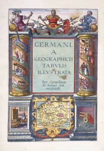 Otsikkosivu osaan 2, "Germanian maantieteelliset kartat kuvitettu", 1593