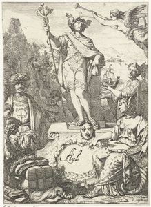 Allegoria Mercuryn kanssa käytävästä kaupasta tekijältä Gerard de Lairesse (rejected attribution)