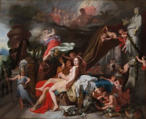 Hermes tilasi Calypson vapauttamaan Odysseuksen, c. 1670.