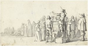 Ilmoittaja torilla tekijältä Gerard ter Borch (II)