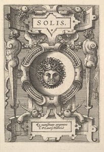Solin rintakuva, jota ympäröi nauhanauha, sarjasta "Deorum dearumque", kuvasarja o..., 1573