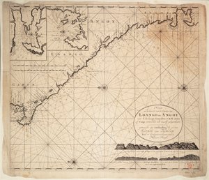 Guineanlahden kartta, Afrikka, 1700-luvun alku (kaiverrus).