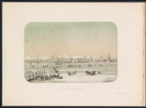 Entreteniment de gel a la Maas a Rotterdam, vist des de Katendrecht, 1855 La ciutat de Katendrecht vista (títol a l