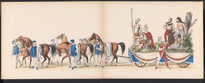 Leidenin opiskelijoiden naamiaiset, 1870 (levy 15) Leidenin opiskelijakunnan jäsenten pukukulkue 7. kesäkuuta 1870 Leidsche Hoogeschool -koulun 295-vuotisjuhlan kunniaksi, ja se kuvaa vierailua Leideniin tekijältä Gerardus Johannes Bos