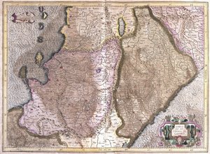 Abruzzo ja Campania, Italia (kaiverrus tekijältä Gerardus Mercator