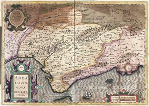 Andalusia, Espanja (kaiverrus tekijältä Gerardus Mercator