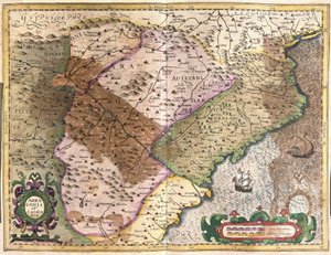Aragon ja Katalonia, Espanja (kaiverrus tekijältä Gerardus Mercator