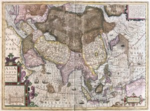 Aasia (kaiverrus tekijältä Gerardus Mercator