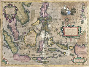 Itä-Intia Borneon ja Filippiinien kanssa (kaiverrus tekijältä Gerardus Mercator