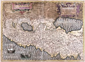Pyhä maa ja Palestiina (kaiverrus tekijältä Gerardus Mercator
