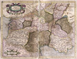 Limusiini, Languedoc, Auvergne, Burgundy ja Provence, Etelä-Ranska tekijältä Gerardus Mercator