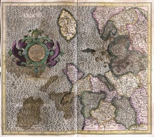 Luoteis-Englannissa (kaiverrus tekijältä Gerardus Mercator