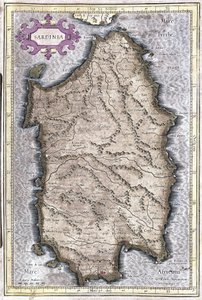 Sardinia, Italia (kaiverrus tekijältä Gerardus Mercator