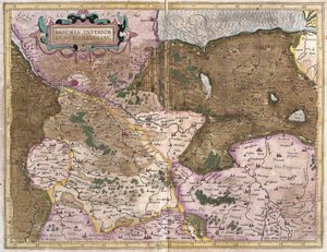 Saksi ja Mecklenburg, Saksa (kaiverrus tekijältä Gerardus Mercator