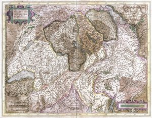 Sveitsi (kaiverrus tekijältä Gerardus Mercator