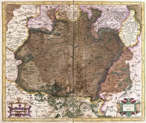 Thüringen, Saksa (kaiverrus tekijältä Gerardus Mercator