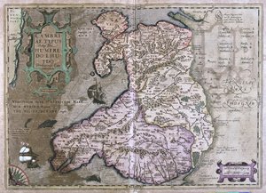 Wales, Iso-Britannia (kaiverrus tekijältä Gerardus Mercator